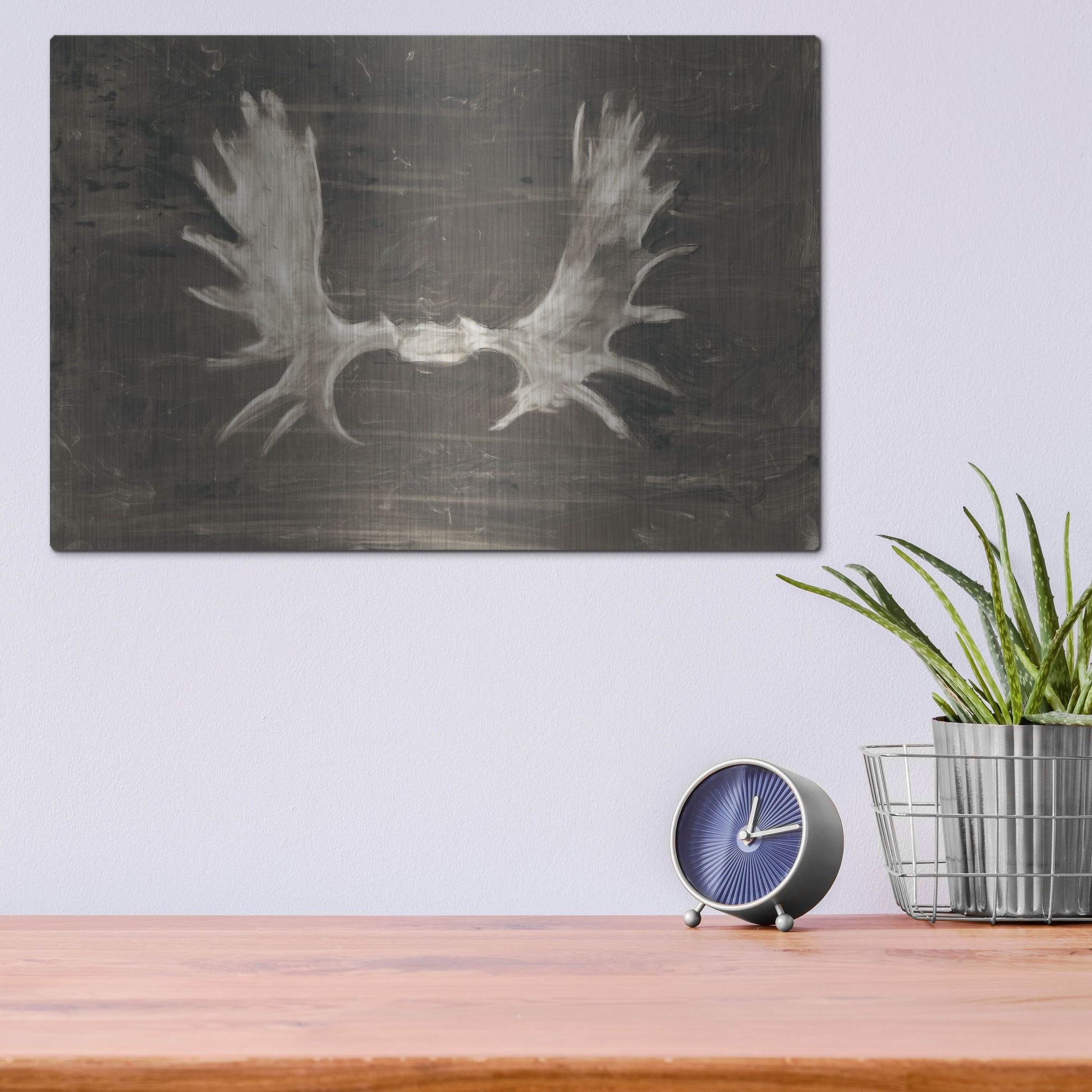 Luxe Metal Art 'Rustic Moose Mount I' by Ethan Harper, Metal Wall Art,16x12