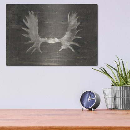 Luxe Metal Art 'Rustic Moose Mount I' by Ethan Harper, Metal Wall Art,16x12