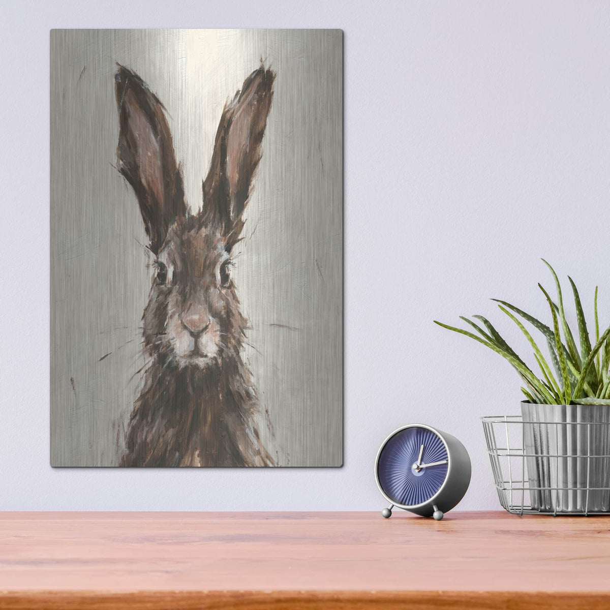 Luxe Metal Art 'European Hare I' by Ethan Harper, Metal Wall Art,12x16