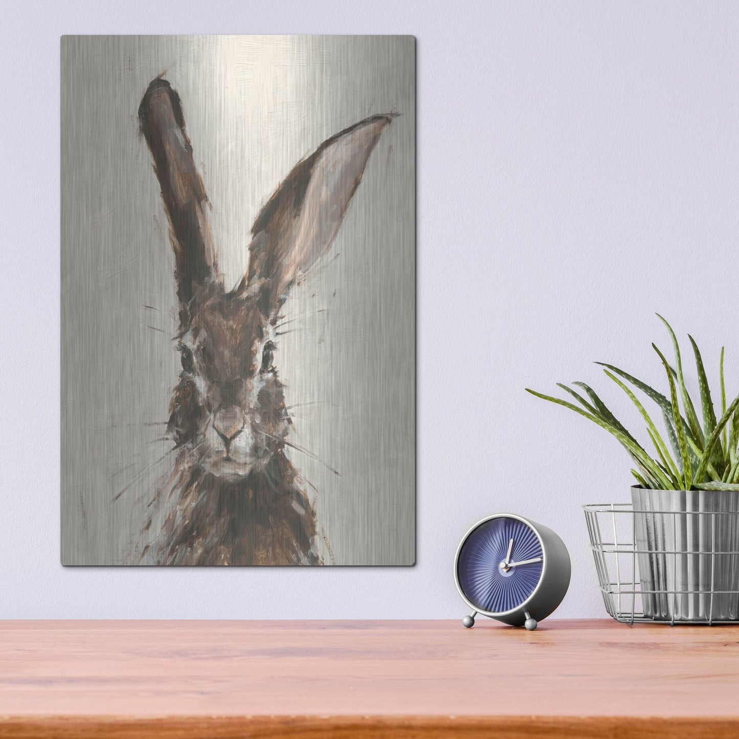 Luxe Metal Art 'European Hare II' by Ethan Harper, Metal Wall Art,12x16