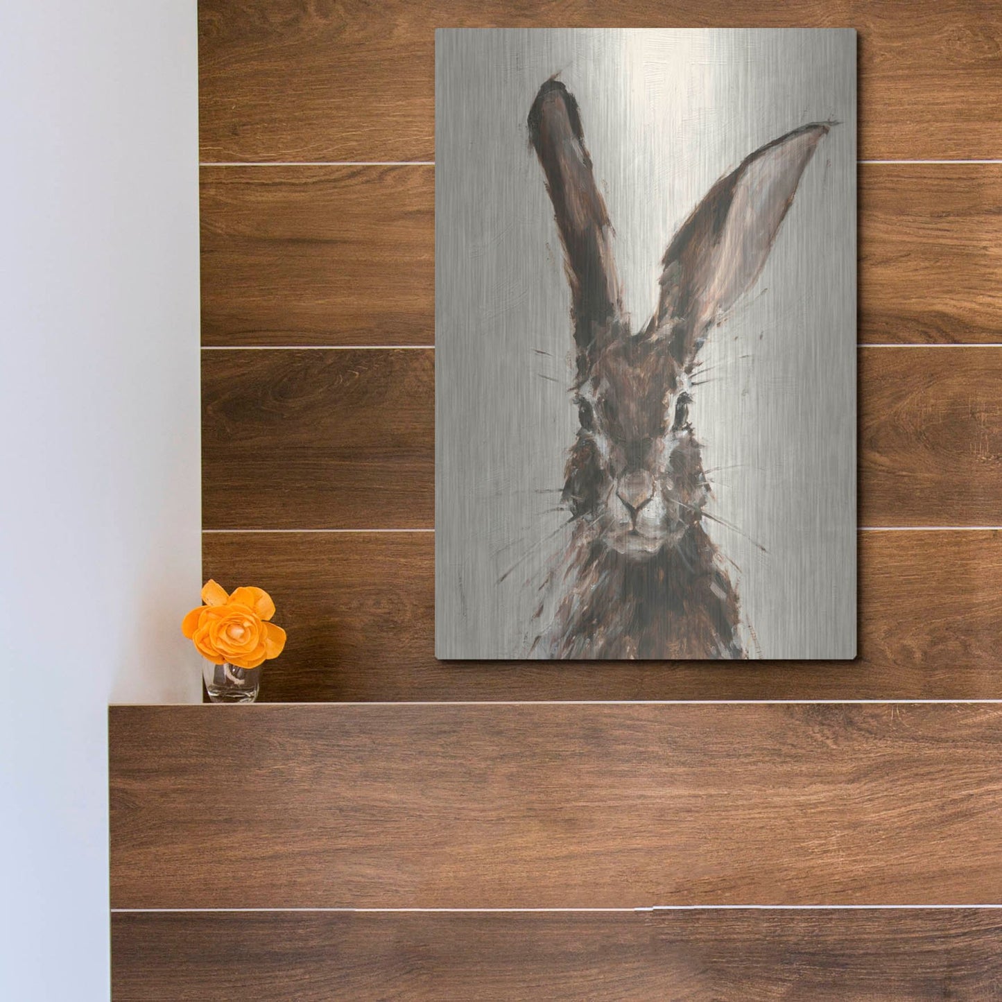 Luxe Metal Art 'European Hare II' by Ethan Harper, Metal Wall Art,12x16