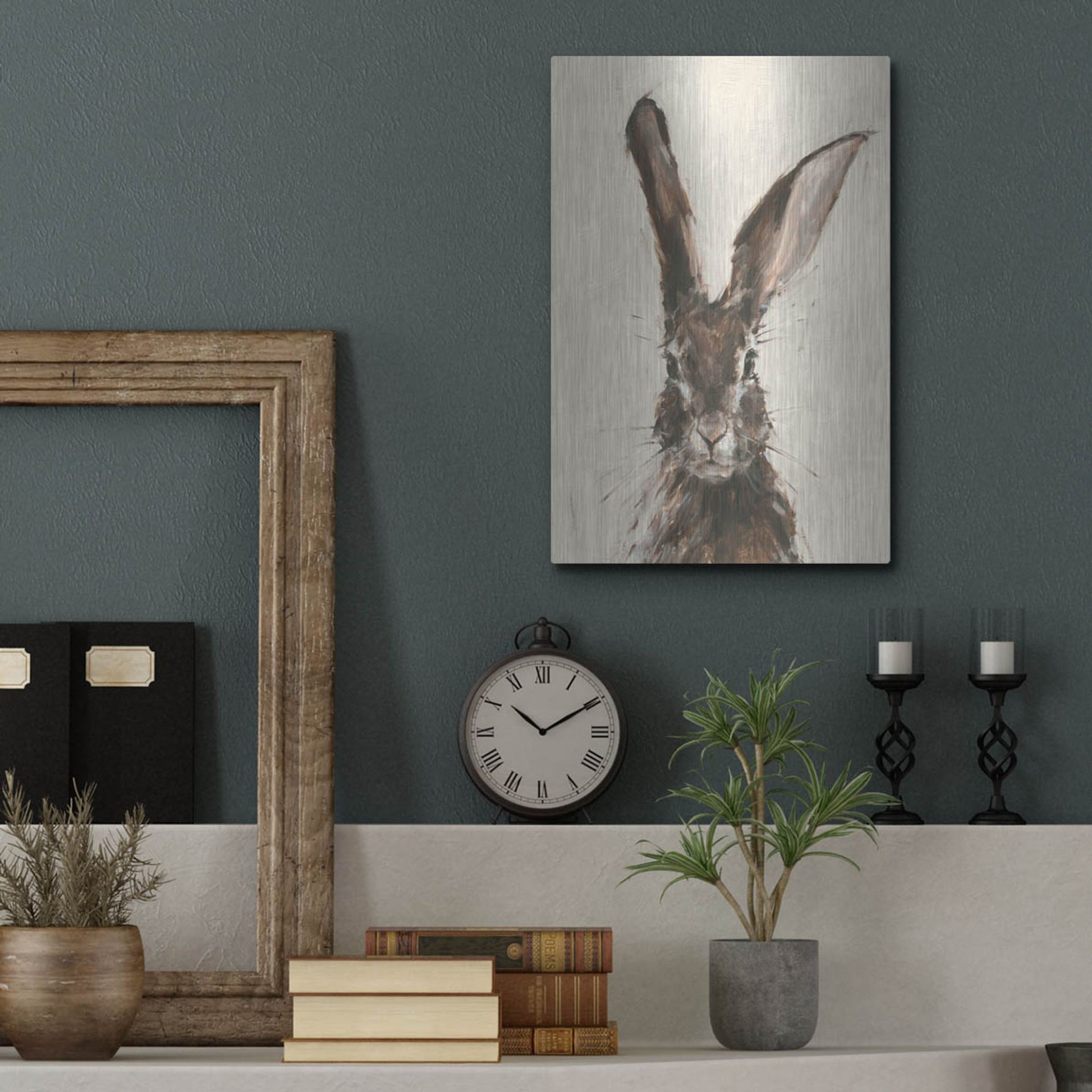 Luxe Metal Art 'European Hare II' by Ethan Harper, Metal Wall Art,12x16