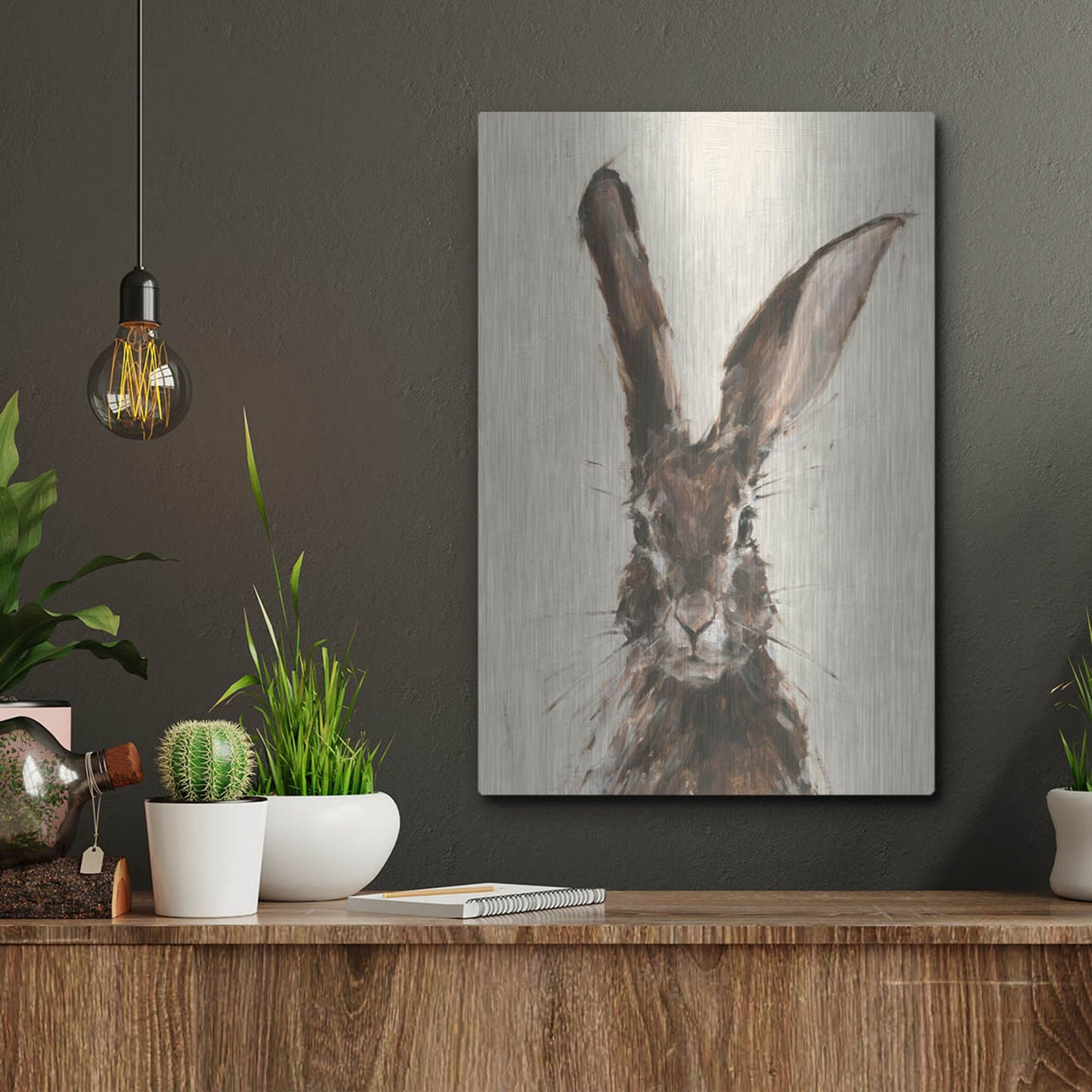 Luxe Metal Art 'European Hare II' by Ethan Harper, Metal Wall Art,12x16