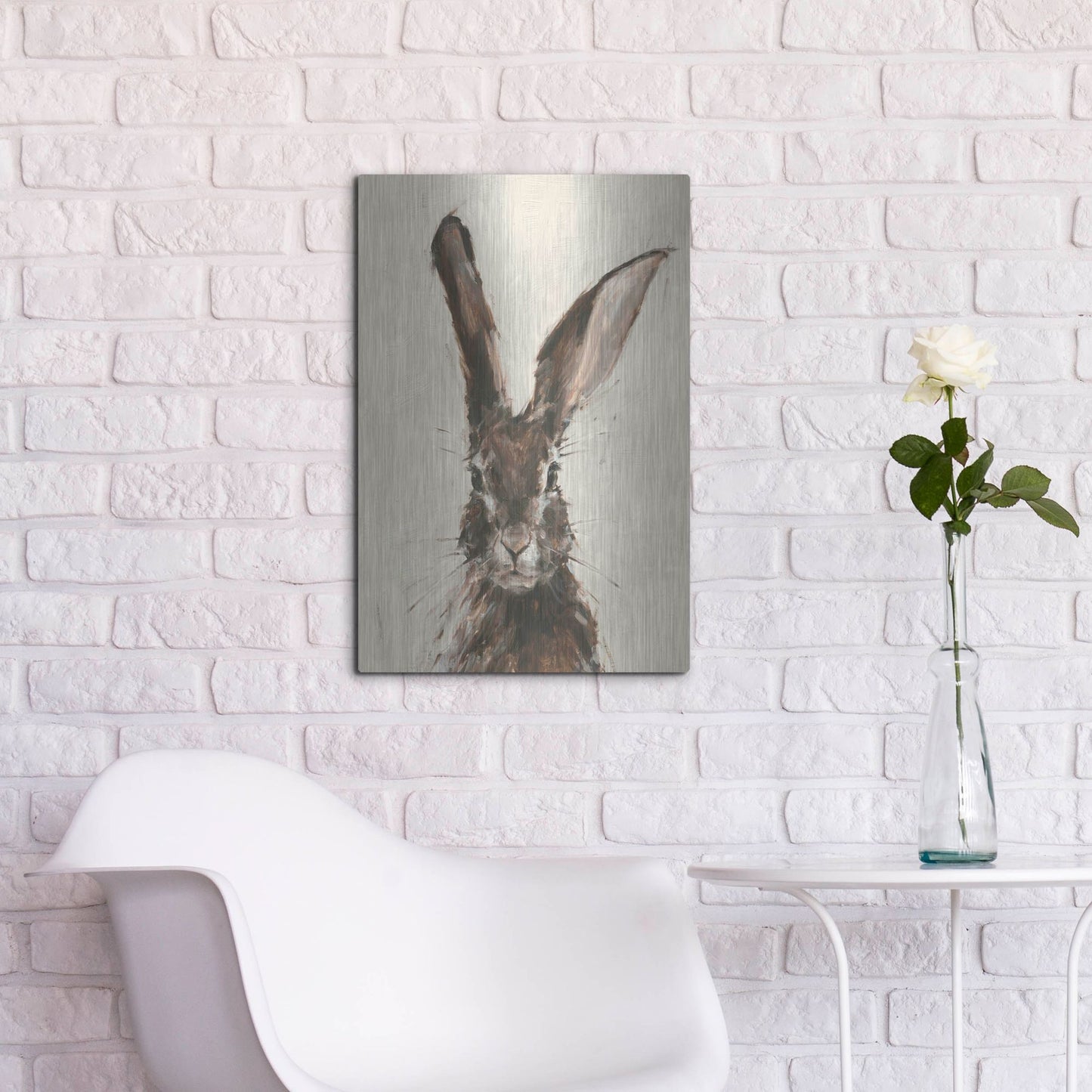 Luxe Metal Art 'European Hare II' by Ethan Harper, Metal Wall Art,16x24