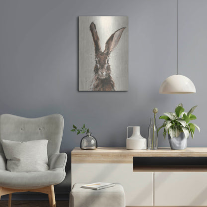 Luxe Metal Art 'European Hare II' by Ethan Harper, Metal Wall Art,16x24