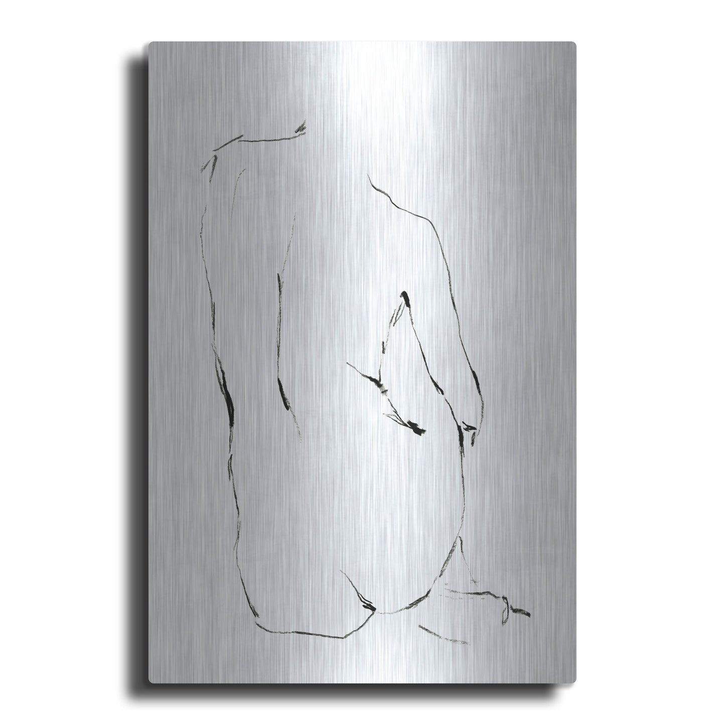 Luxe Metal Art 'Seated Figure Pose I' by Ethan Harper, Metal Wall Art