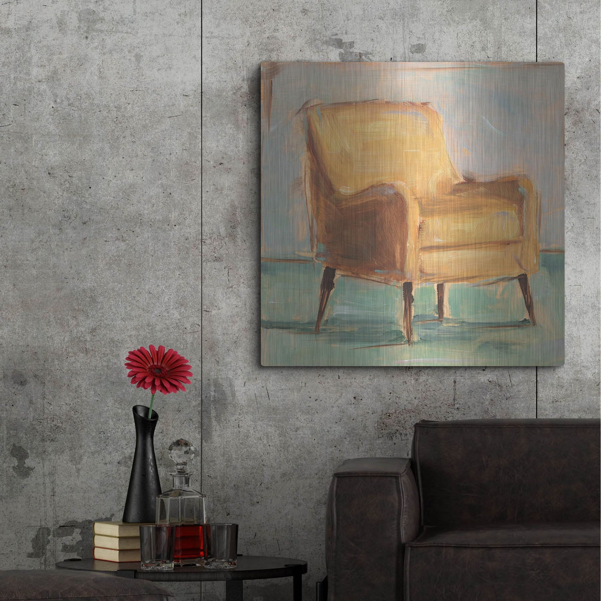 Luxe Metal Art 'Have a Seat I' by Ethan Harper, Metal Wall Art,36x36