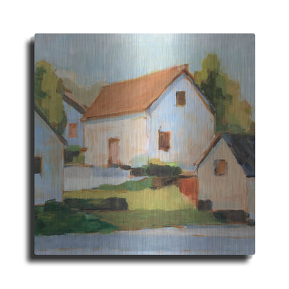 Luxe Metal Art 'European Farmhouses I' by Ethan Harper, Metal Wall Art