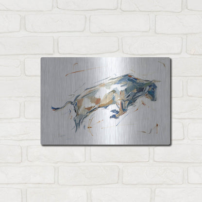 Luxe Metal Art 'Modern Bull Study I' by Ethan Harper, Metal Wall Art,16x12