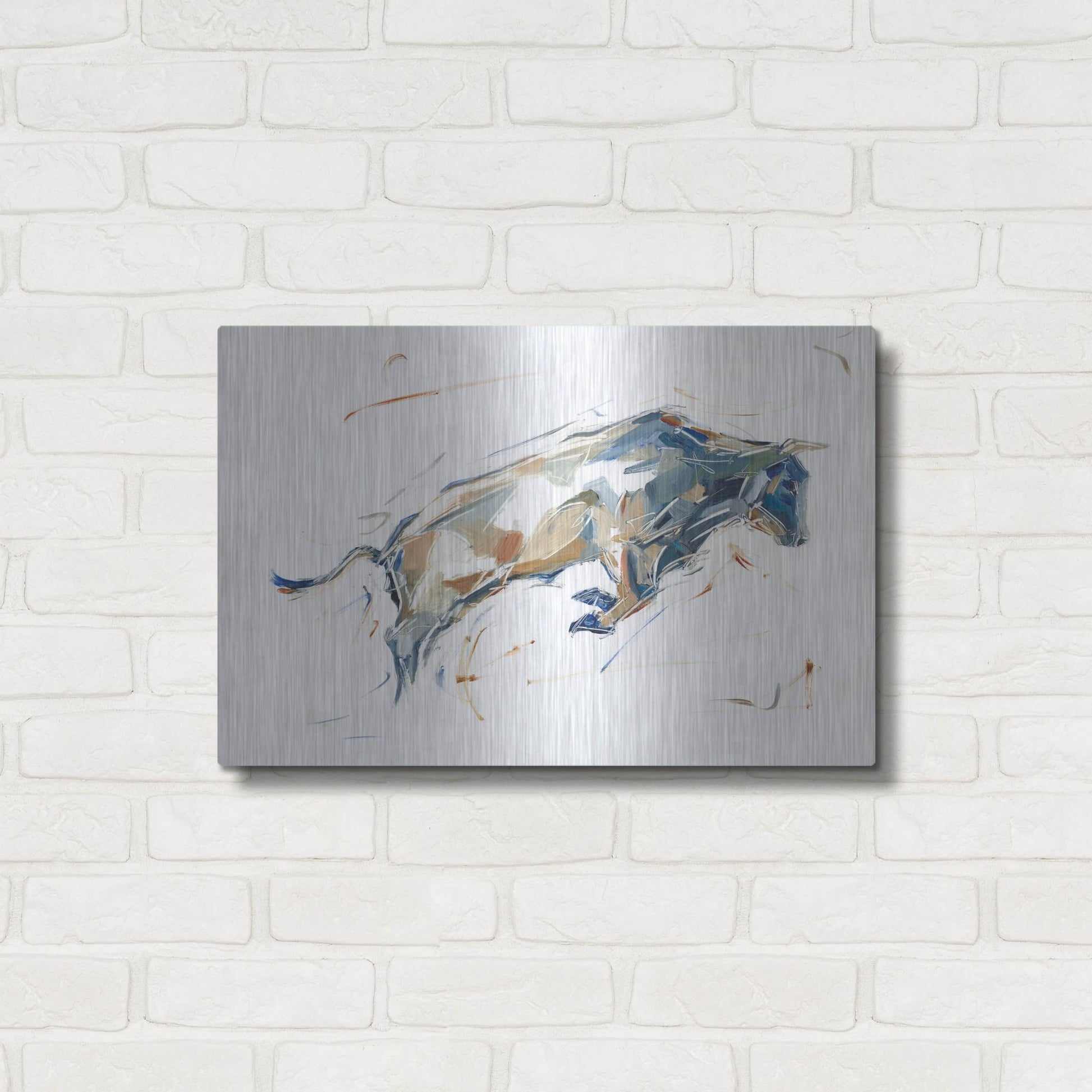 Luxe Metal Art 'Modern Bull Study I' by Ethan Harper, Metal Wall Art,24x16