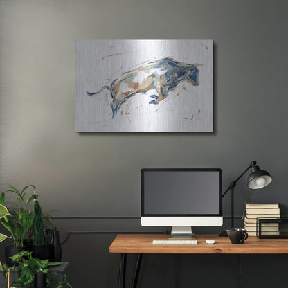 Luxe Metal Art 'Modern Bull Study I' by Ethan Harper, Metal Wall Art,36x24