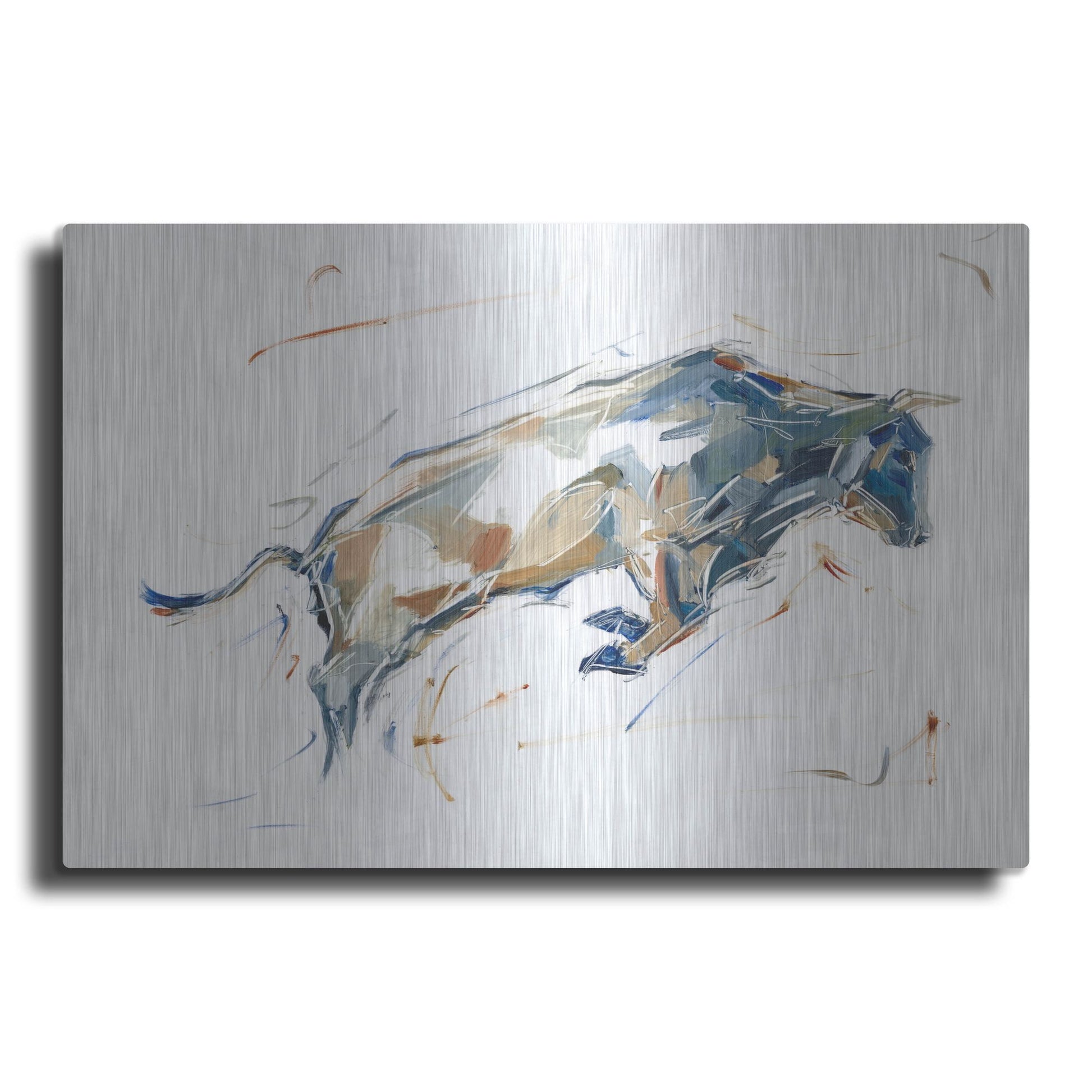 Luxe Metal Art 'Modern Bull Study I' by Ethan Harper, Metal Wall Art