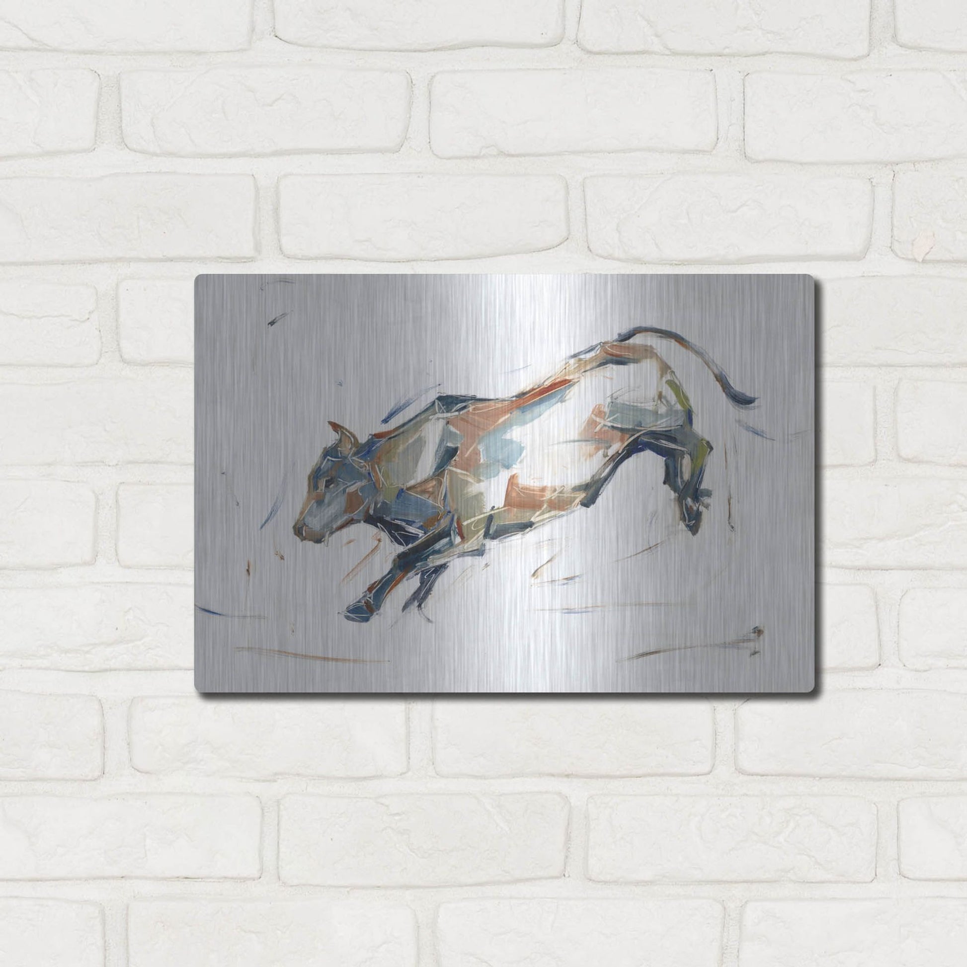 Luxe Metal Art 'Modern Bull Study II' by Ethan Harper, Metal Wall Art,16x12