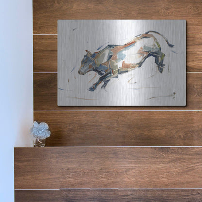 Luxe Metal Art 'Modern Bull Study II' by Ethan Harper, Metal Wall Art,16x12