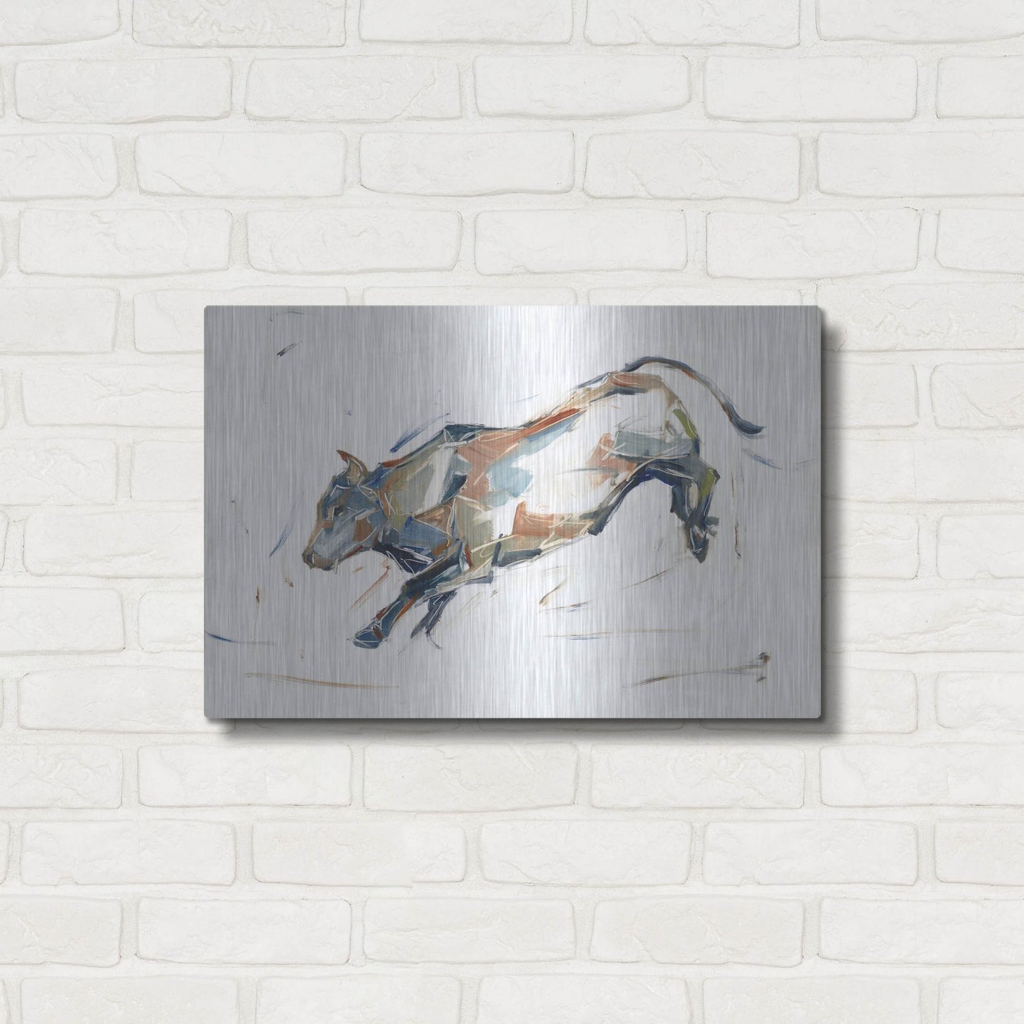 Luxe Metal Art 'Modern Bull Study II' by Ethan Harper, Metal Wall Art,24x16