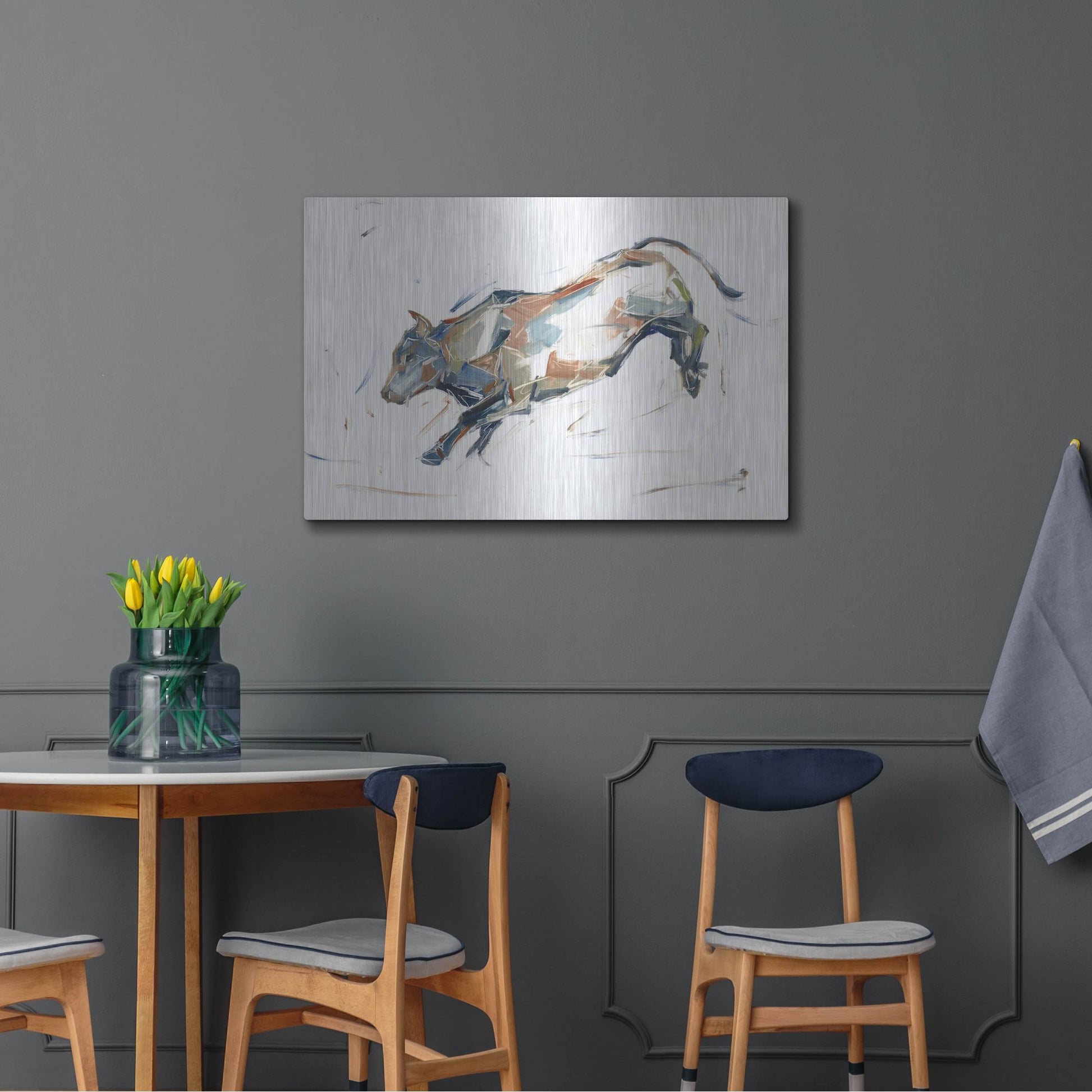 Luxe Metal Art 'Modern Bull Study II' by Ethan Harper, Metal Wall Art,36x24