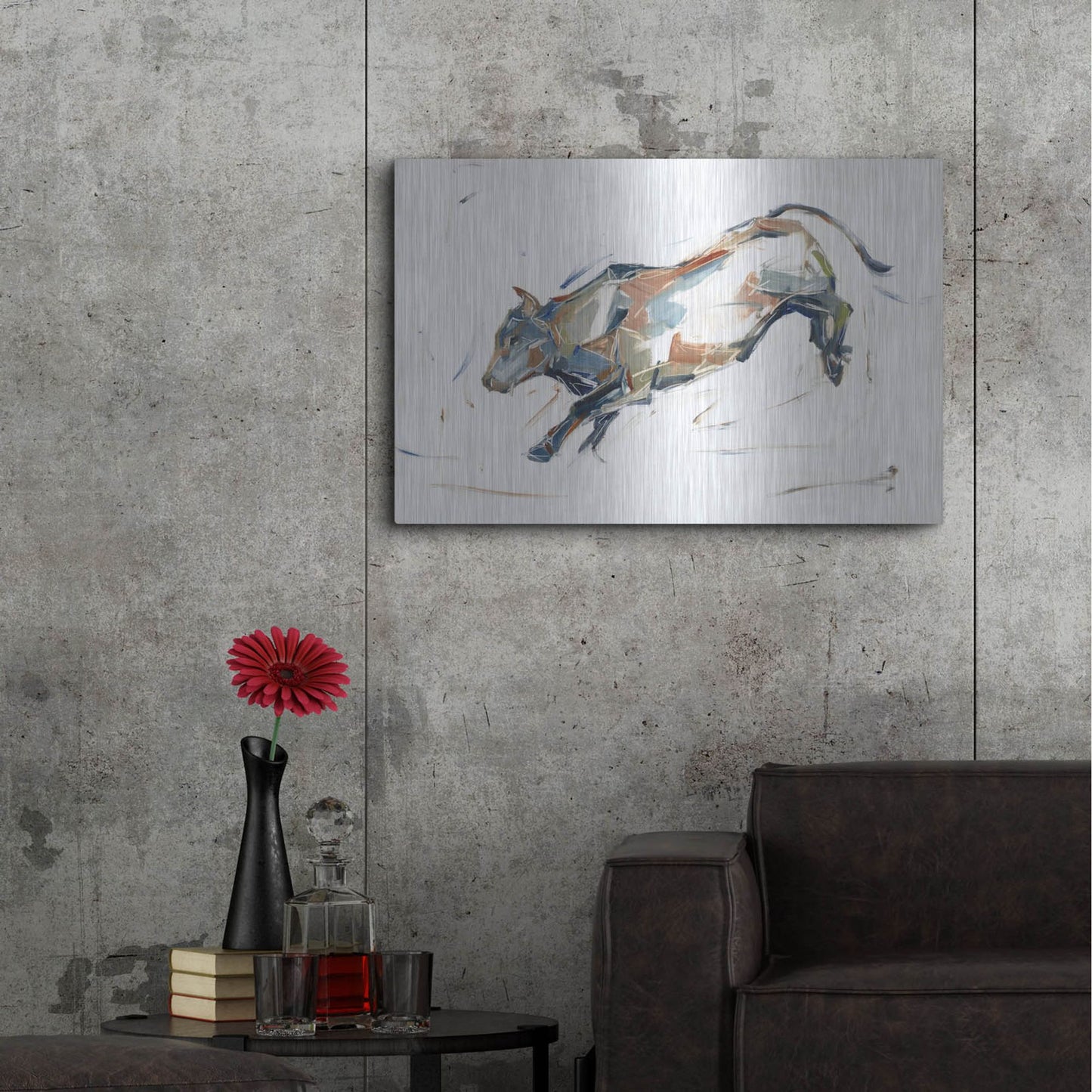 Luxe Metal Art 'Modern Bull Study II' by Ethan Harper, Metal Wall Art,36x24