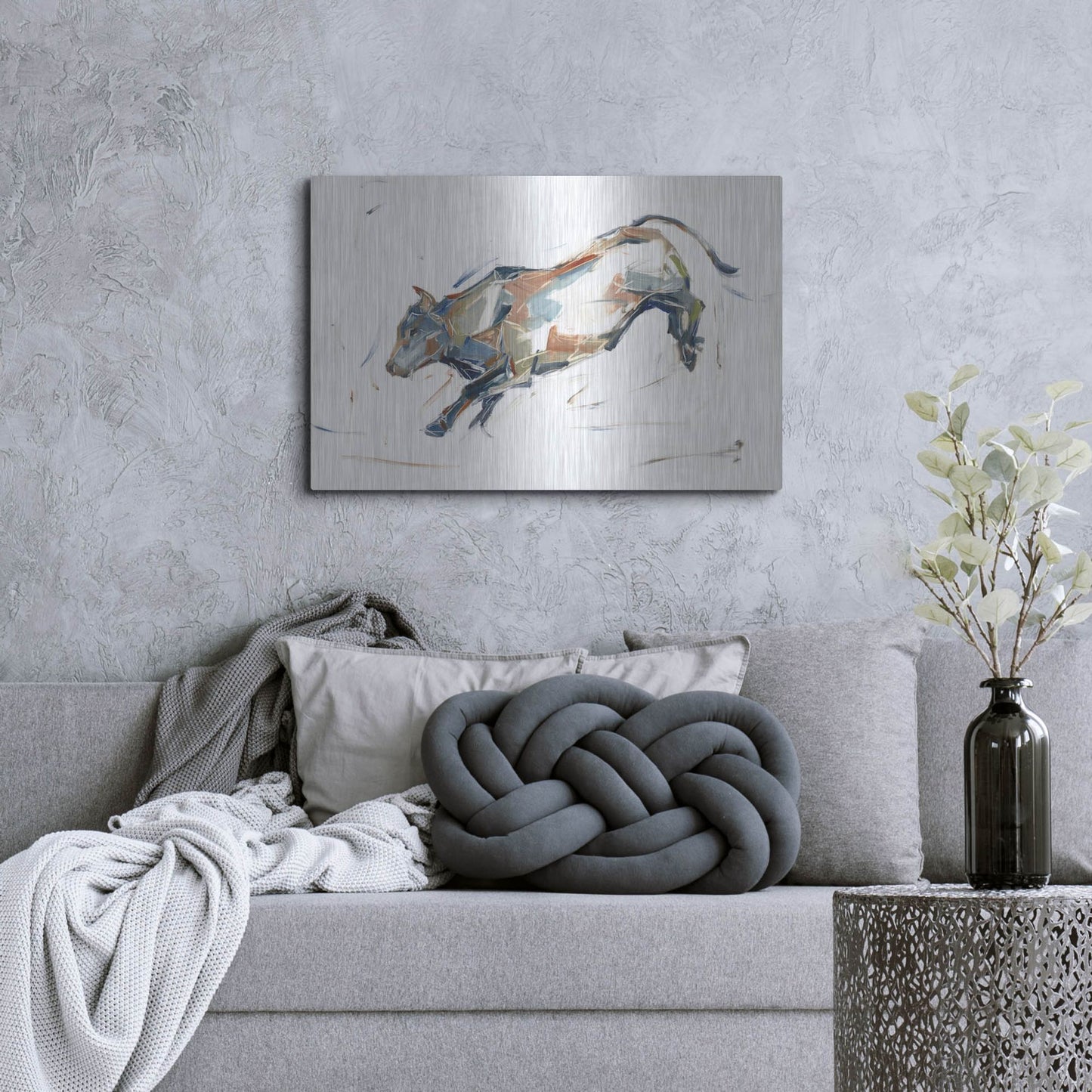 Luxe Metal Art 'Modern Bull Study II' by Ethan Harper, Metal Wall Art,36x24