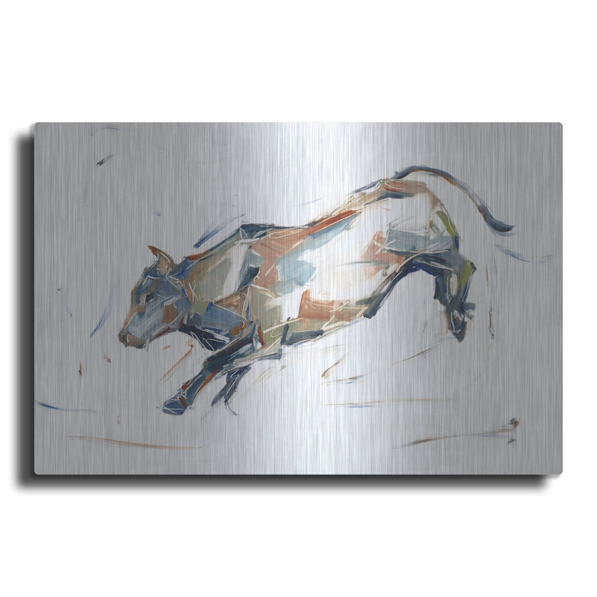 Luxe Metal Art 'Modern Bull Study II' by Ethan Harper, Metal Wall Art