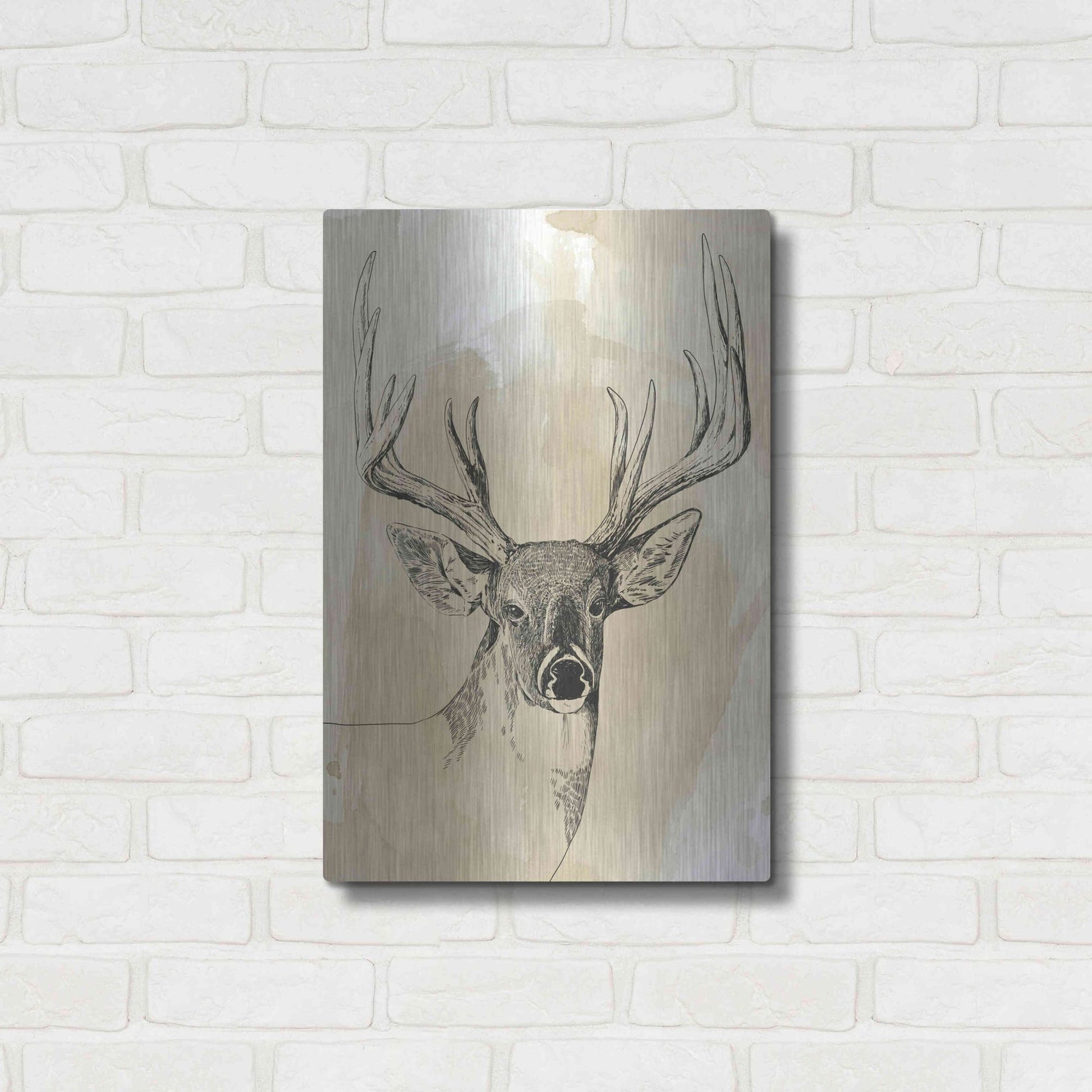 Luxe Metal Art 'Burnished Buck I' by Grace Popp, Metal Wall Art,16x24