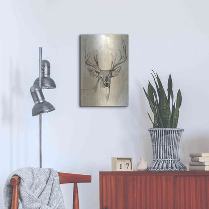 Luxe Metal Art 'Burnished Buck I' by Grace Popp, Metal Wall Art,16x24