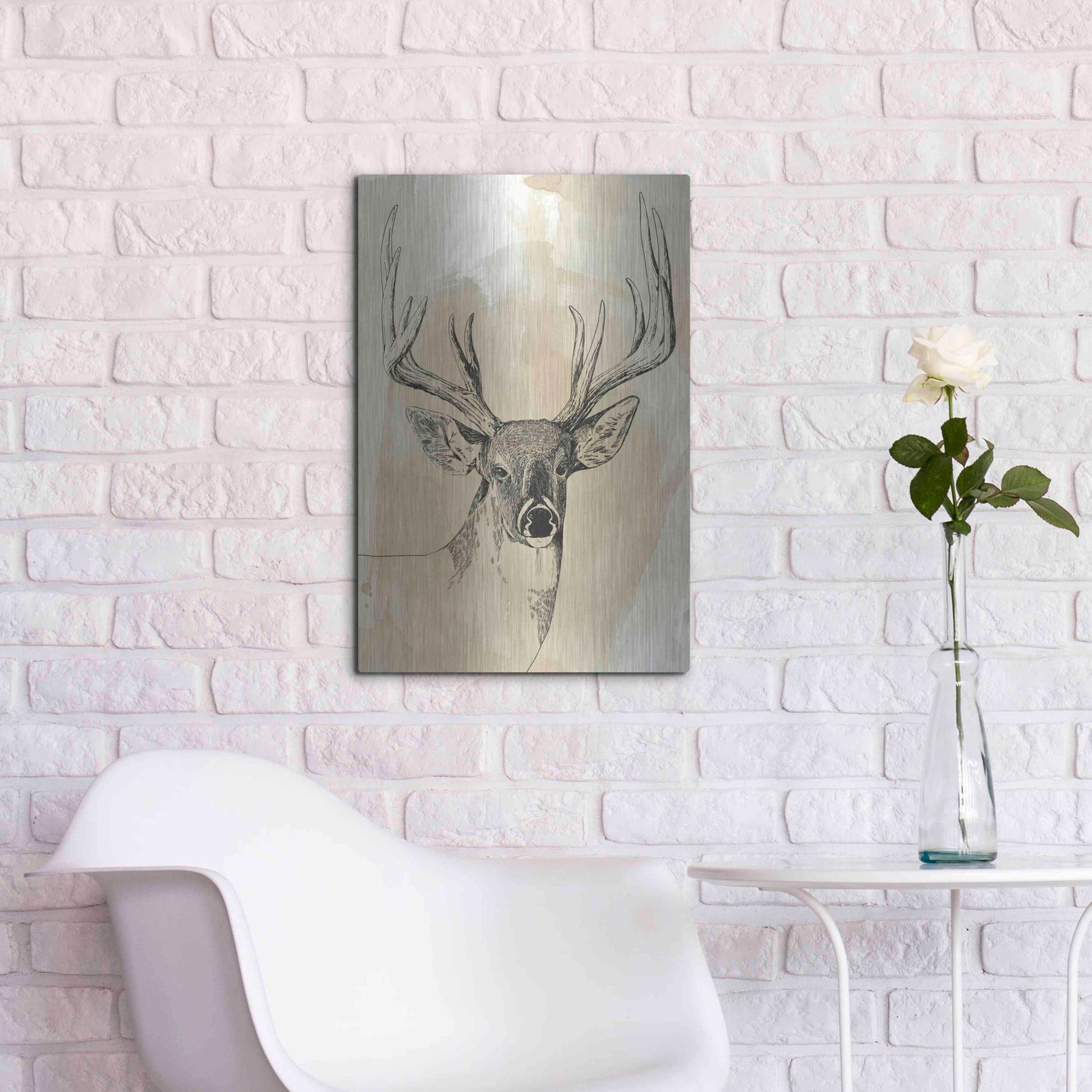 Luxe Metal Art 'Burnished Buck I' by Grace Popp, Metal Wall Art,16x24