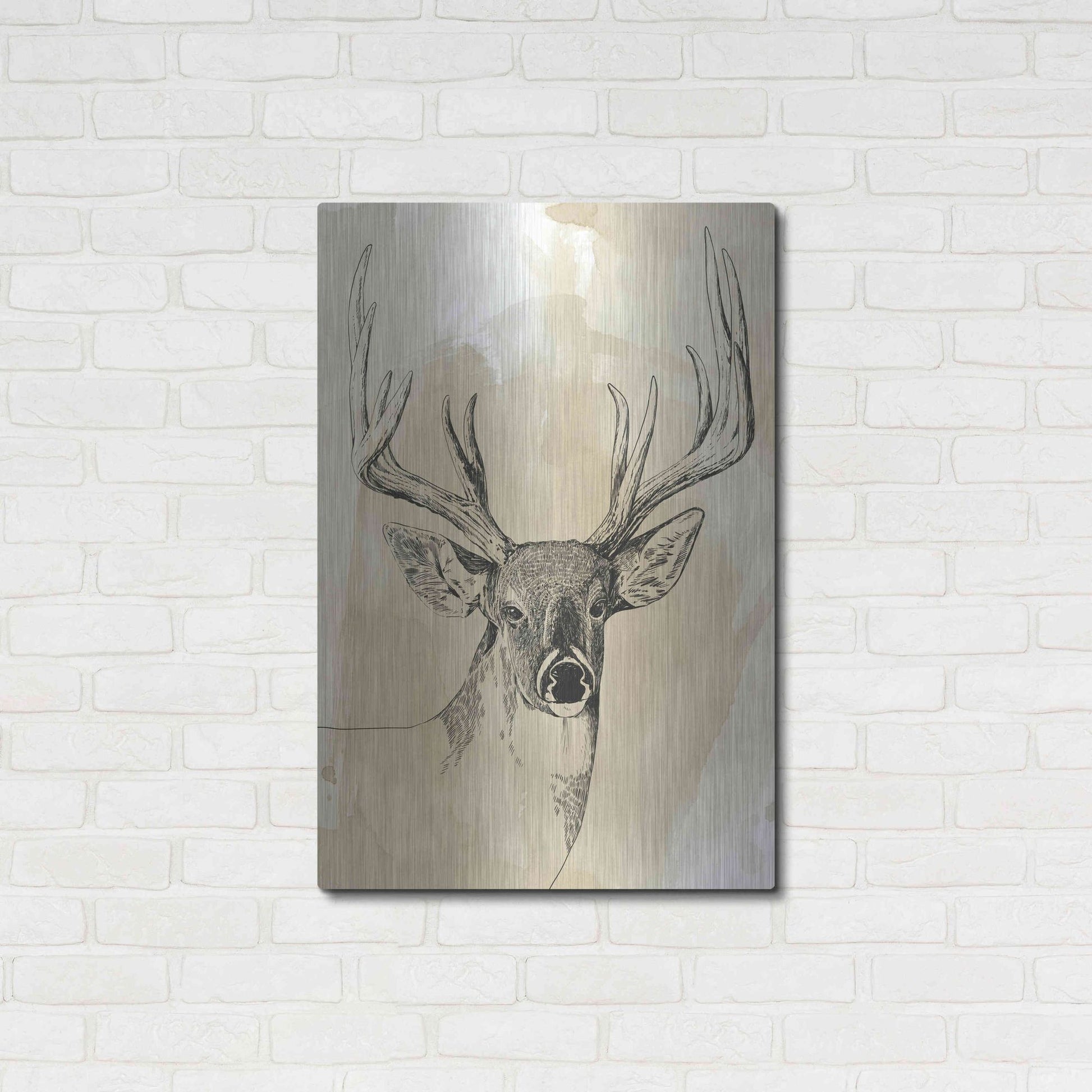 Luxe Metal Art 'Burnished Buck I' by Grace Popp, Metal Wall Art,24x36