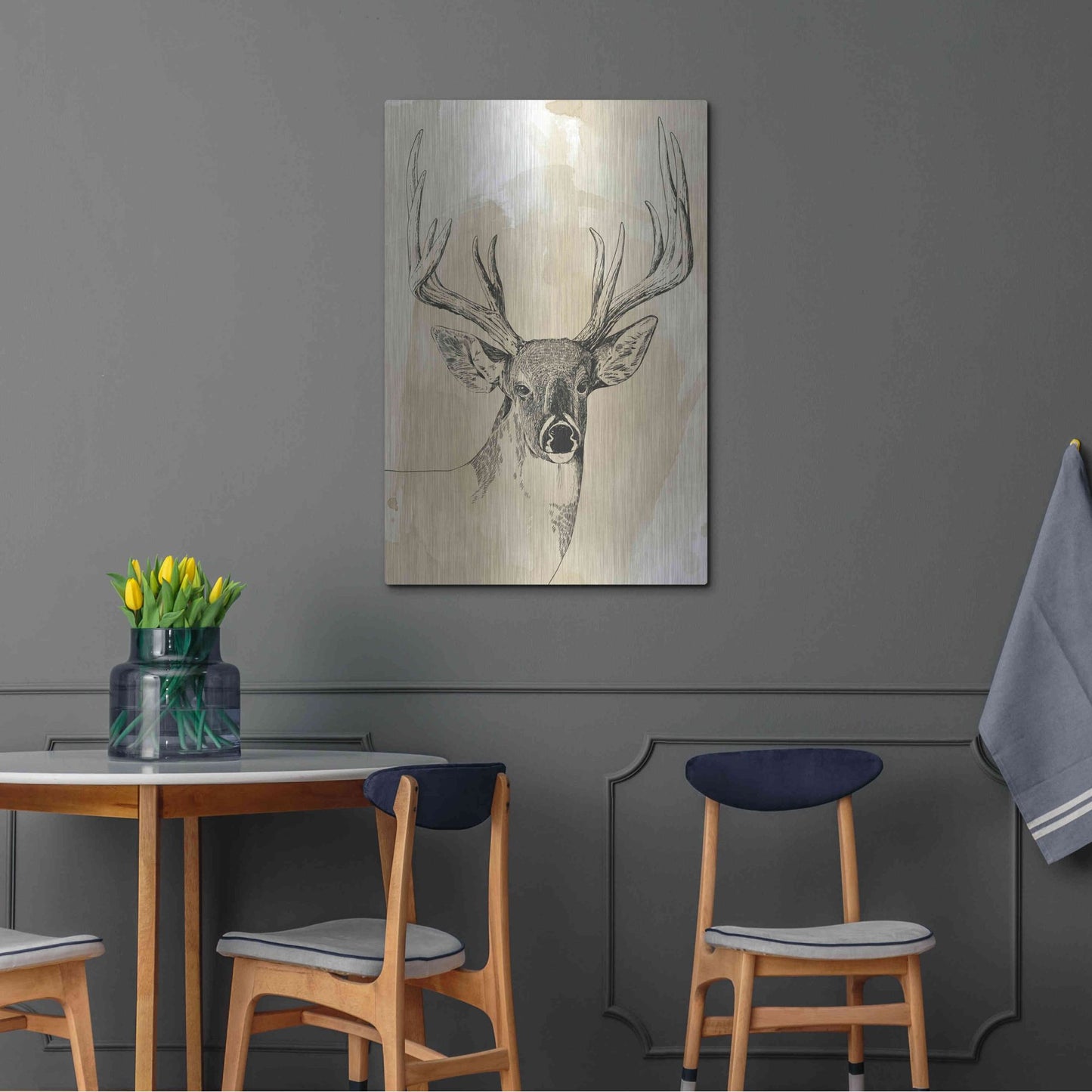 Luxe Metal Art 'Burnished Buck I' by Grace Popp, Metal Wall Art,24x36