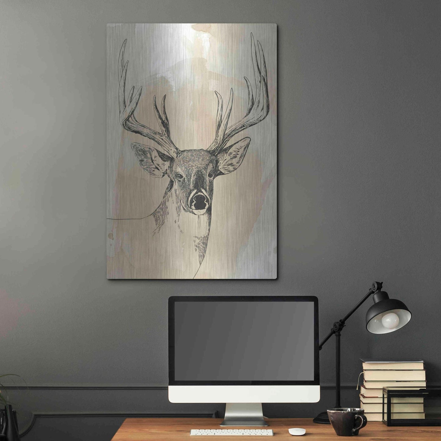 Luxe Metal Art 'Burnished Buck I' by Grace Popp, Metal Wall Art,24x36