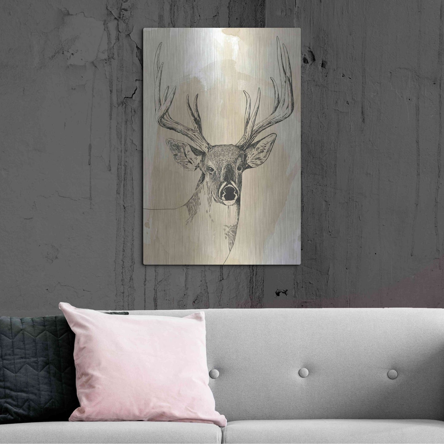 Luxe Metal Art 'Burnished Buck I' by Grace Popp, Metal Wall Art,24x36