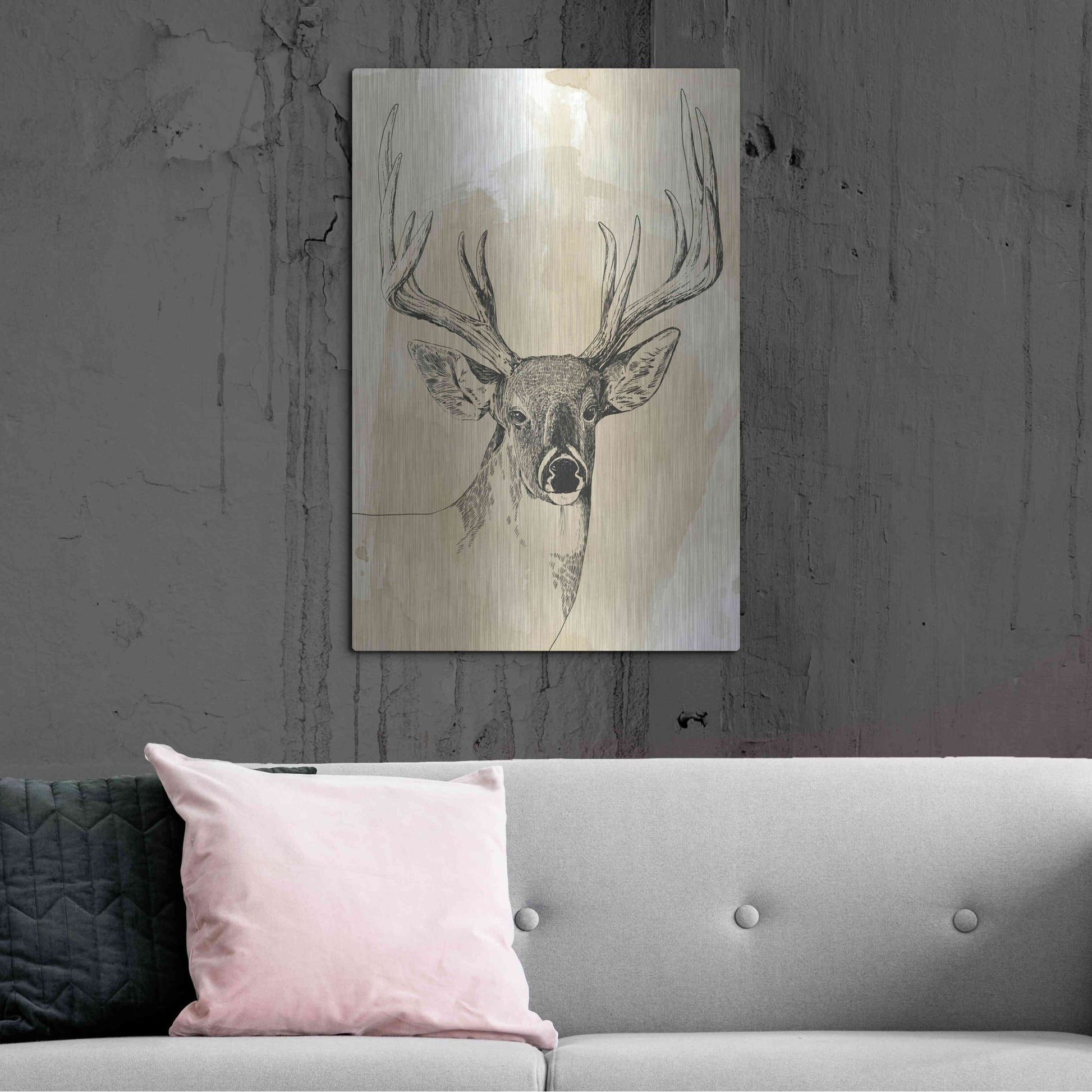 Luxe Metal Art 'Burnished Buck I' by Grace Popp, Metal Wall Art,24x36