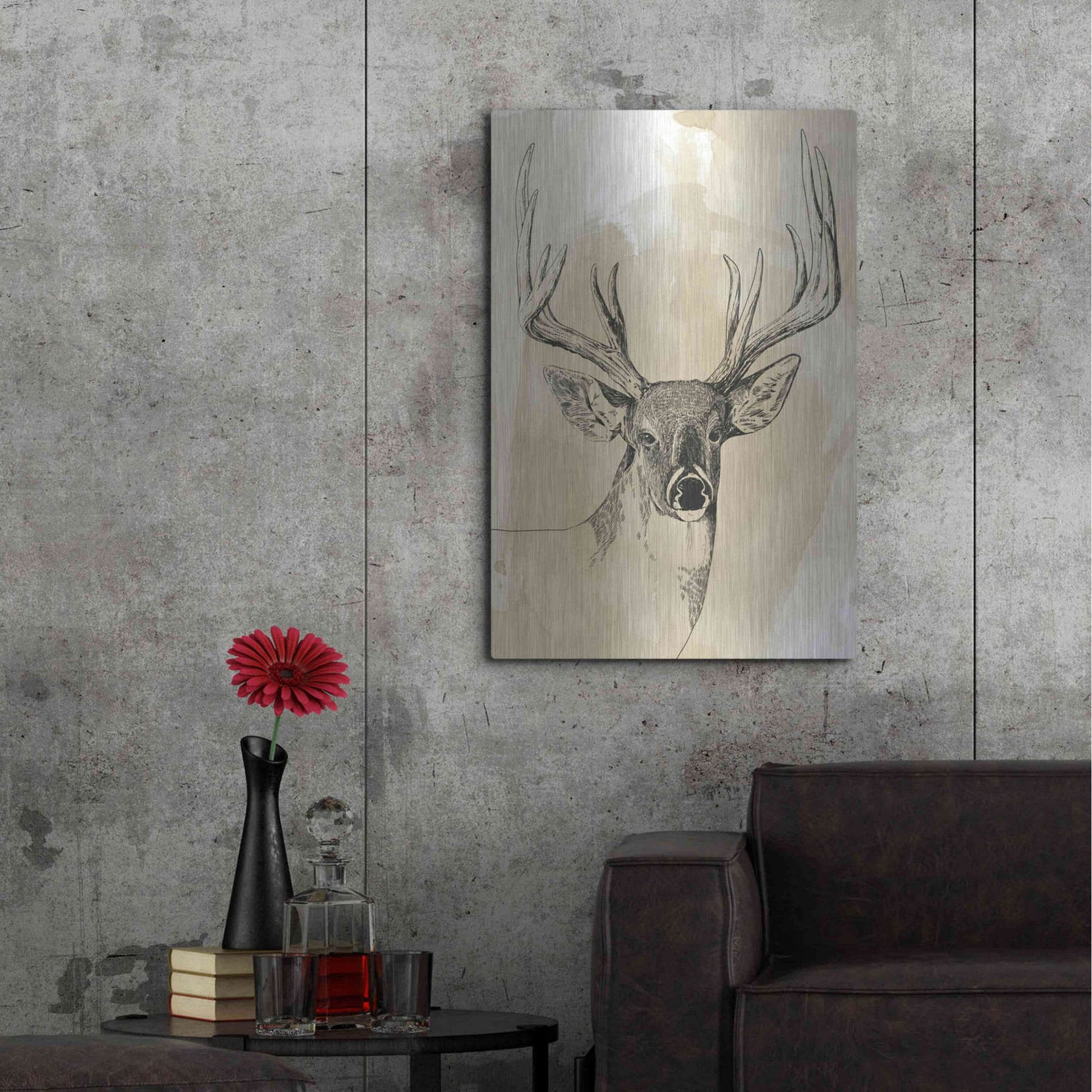 Luxe Metal Art 'Burnished Buck I' by Grace Popp, Metal Wall Art,24x36