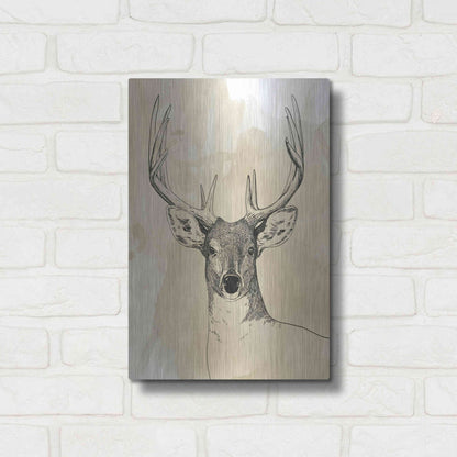 Luxe Metal Art 'Burnished Buck II' by Grace Popp, Metal Wall Art,12x16
