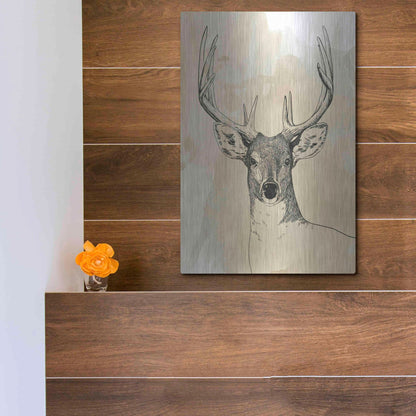 Luxe Metal Art 'Burnished Buck II' by Grace Popp, Metal Wall Art,12x16