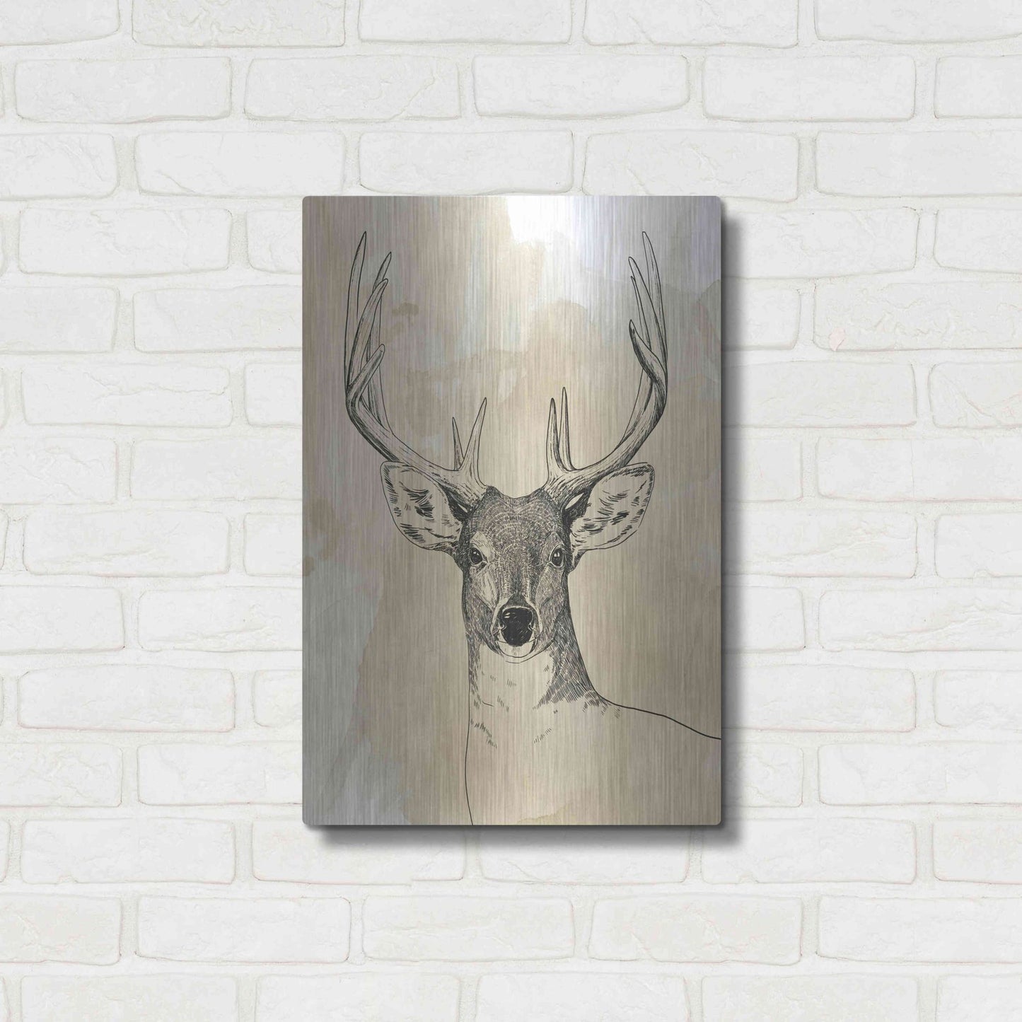 Luxe Metal Art 'Burnished Buck II' by Grace Popp, Metal Wall Art,16x24