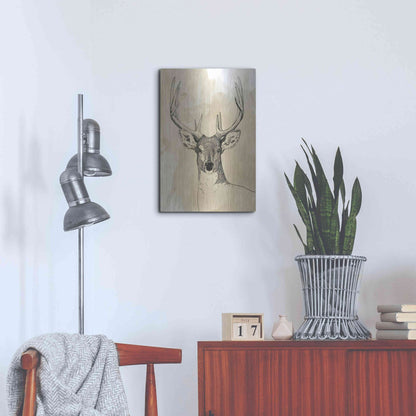 Luxe Metal Art 'Burnished Buck II' by Grace Popp, Metal Wall Art,16x24