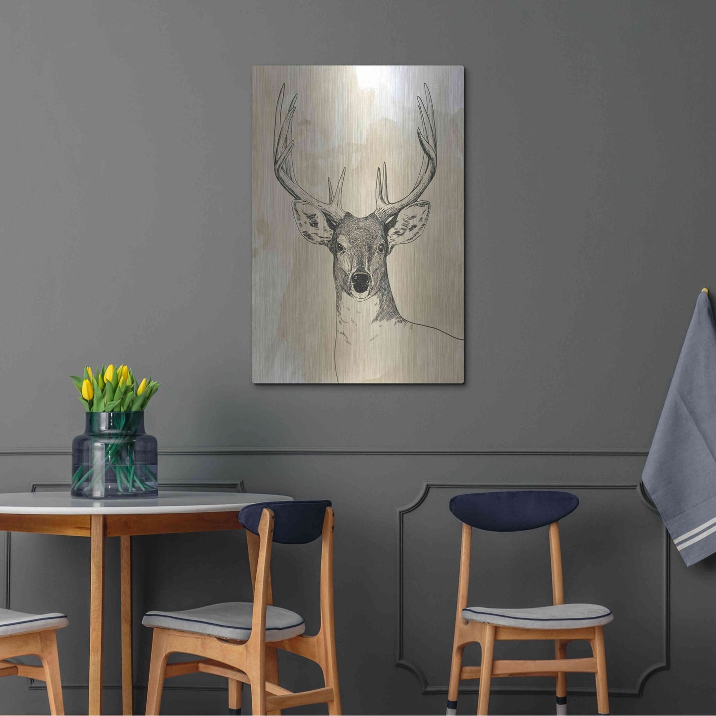 Luxe Metal Art 'Burnished Buck II' by Grace Popp, Metal Wall Art,24x36