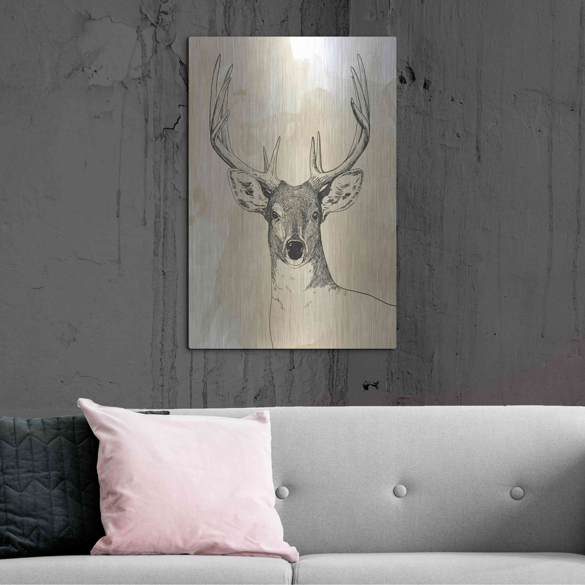 Luxe Metal Art 'Burnished Buck II' by Grace Popp, Metal Wall Art,24x36