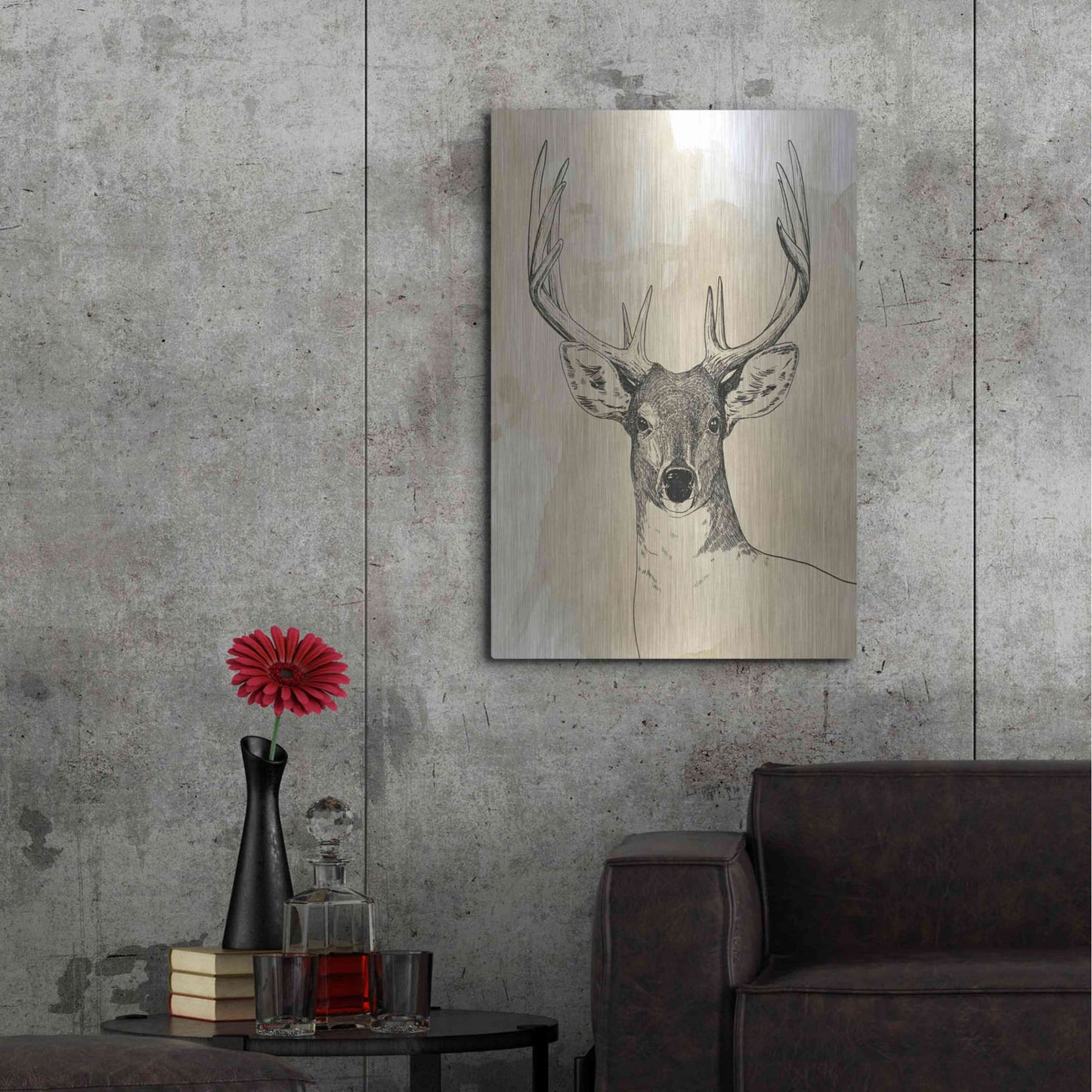 Luxe Metal Art 'Burnished Buck II' by Grace Popp, Metal Wall Art,24x36