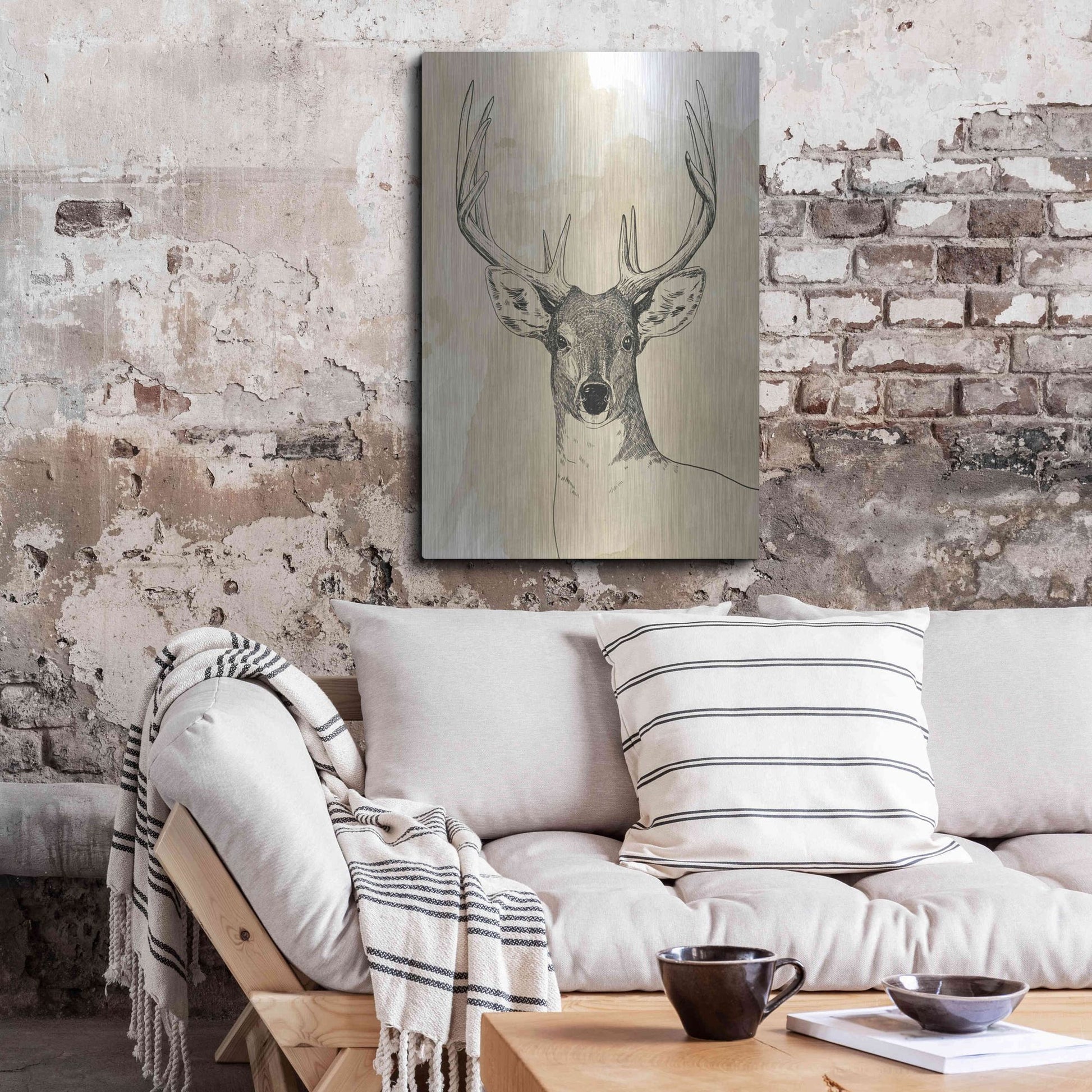 Luxe Metal Art 'Burnished Buck II' by Grace Popp, Metal Wall Art,24x36