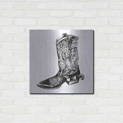 Luxe Metal Art 'Vintage Cowboy I' by Grace Popp, Metal Wall Art,24x24