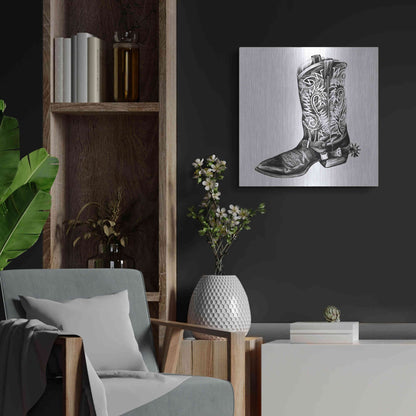 Luxe Metal Art 'Vintage Cowboy I' by Grace Popp, Metal Wall Art,24x24
