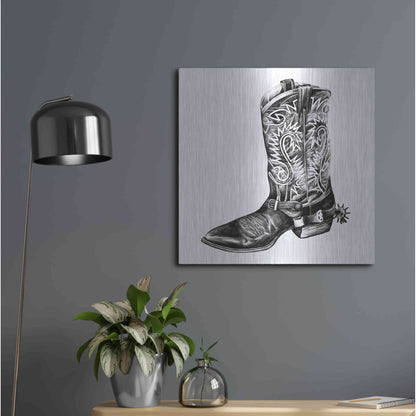 Luxe Metal Art 'Vintage Cowboy I' by Grace Popp, Metal Wall Art,24x24