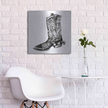 Luxe Metal Art 'Vintage Cowboy I' by Grace Popp, Metal Wall Art,24x24