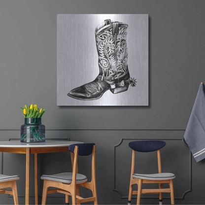 Luxe Metal Art 'Vintage Cowboy I' by Grace Popp, Metal Wall Art,36x36