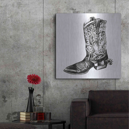 Luxe Metal Art 'Vintage Cowboy I' by Grace Popp, Metal Wall Art,36x36