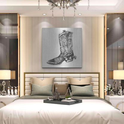 Luxe Metal Art 'Vintage Cowboy I' by Grace Popp, Metal Wall Art,36x36