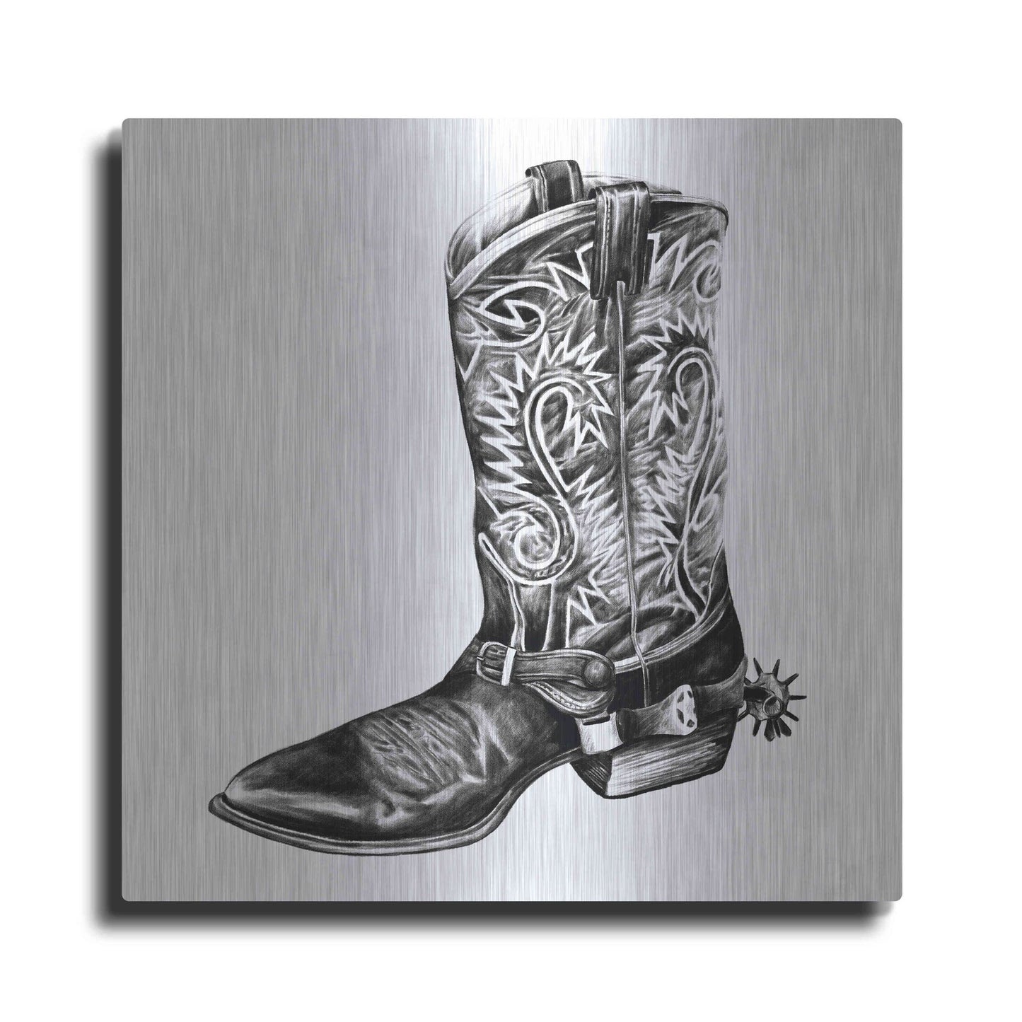 Luxe Metal Art 'Vintage Cowboy I' by Grace Popp, Metal Wall Art