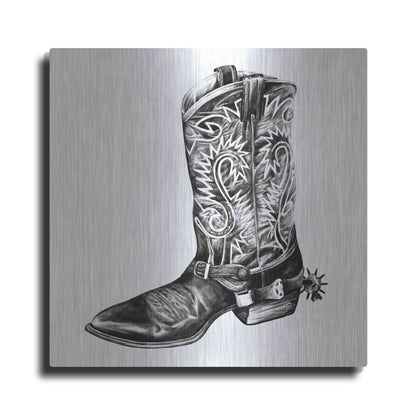 Luxe Metal Art 'Vintage Cowboy I' by Grace Popp, Metal Wall Art