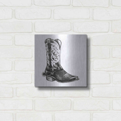 Luxe Metal Art 'Vintage Cowboy II' by Grace Popp, Metal Wall Art,12x12